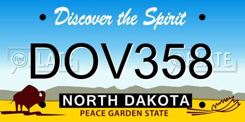 DOV358 North Dakota License Plate