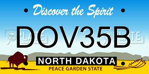 DOV35B North Dakota License Plate