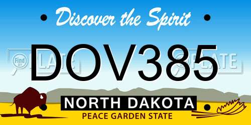 DOV385 North Dakota License Plate