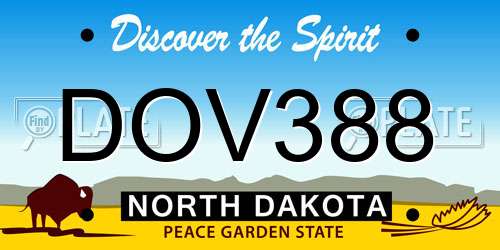 DOV388 North Dakota License Plate