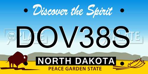 DOV38S North Dakota License Plate