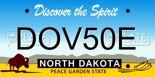 DOV50E North Dakota License Plate