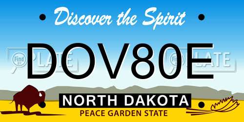 DOV80E North Dakota License Plate