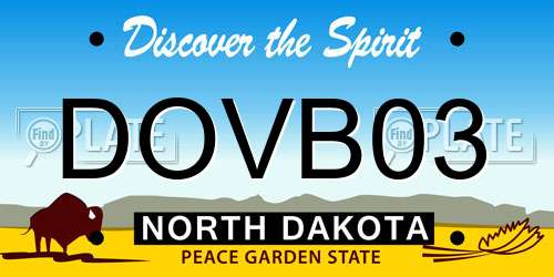 DOVB03 North Dakota License Plate