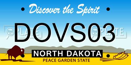 DOVS03 North Dakota License Plate