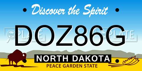DOZ86G North Dakota License Plate