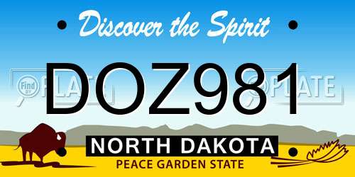 DOZ981 North Dakota License Plate