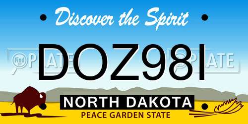 DOZ98I North Dakota License Plate