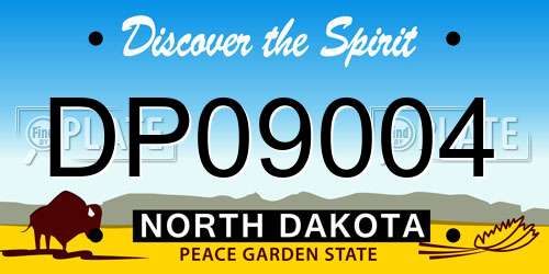 DP09004 North Dakota License Plate