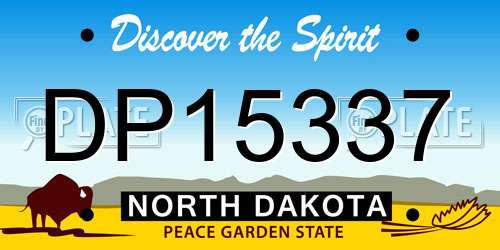 DP15337 North Dakota License Plate