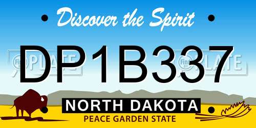 DP1B337 North Dakota License Plate