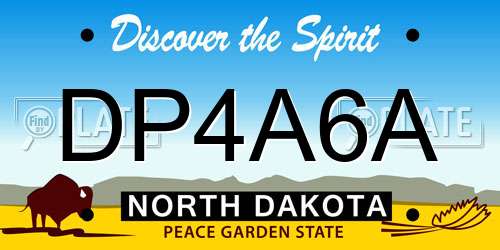 DP4A6A North Dakota License Plate