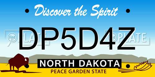 DP5D4Z North Dakota License Plate