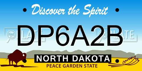 DP6A2B North Dakota License Plate