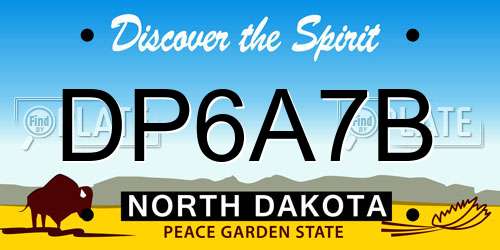 DP6A7B North Dakota License Plate