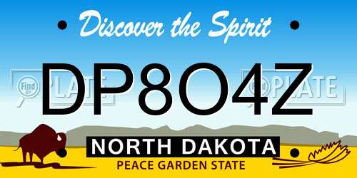 DP8O4Z North Dakota License Plate