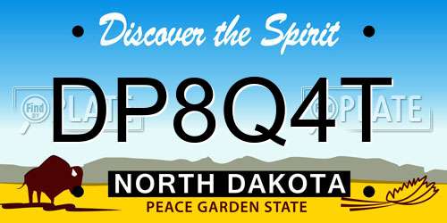 DP8Q4T North Dakota License Plate