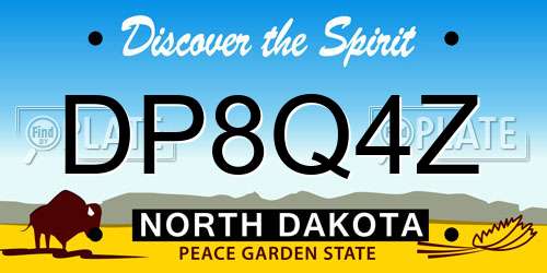 DP8Q4Z North Dakota License Plate