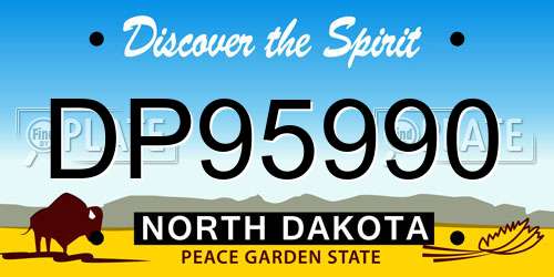 DP95990 North Dakota License Plate