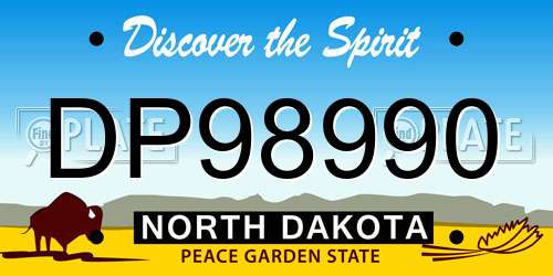 DP98990 North Dakota License Plate