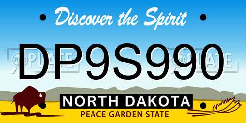 DP9S990 North Dakota License Plate