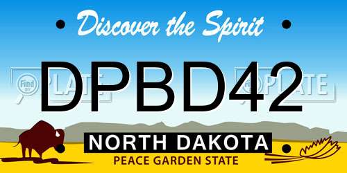 DPBD42 North Dakota License Plate