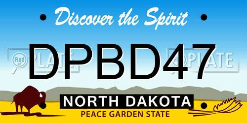 DPBD47 North Dakota License Plate