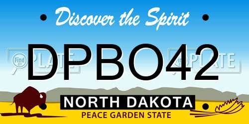 DPBO42 North Dakota License Plate