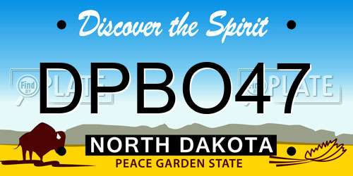DPBO47 North Dakota License Plate