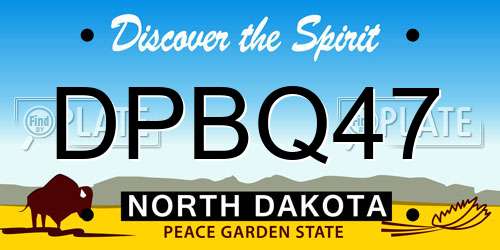 DPBQ47 North Dakota License Plate