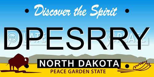 DPESRRY North Dakota License Plate