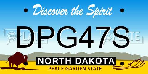 DPG47S North Dakota License Plate