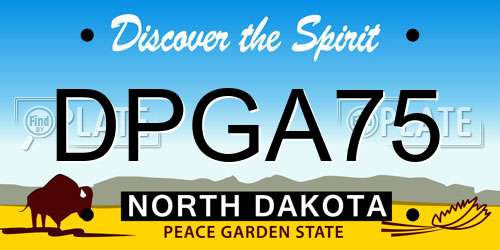 DPGA75 North Dakota License Plate