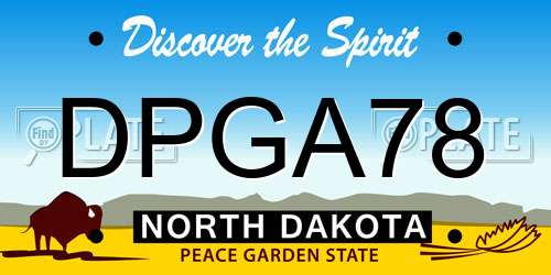 DPGA78 North Dakota License Plate