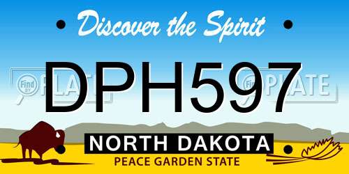 DPH597 North Dakota License Plate