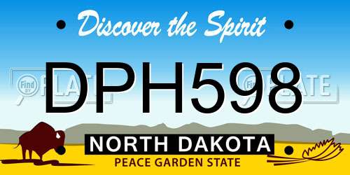 DPH598 North Dakota License Plate