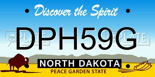 DPH59G North Dakota License Plate