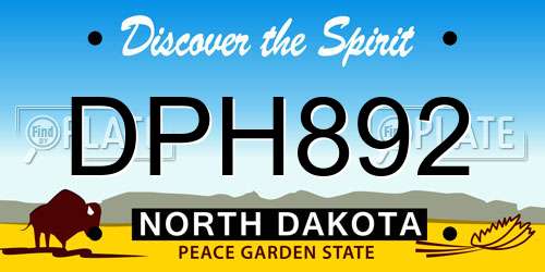 DPH892 North Dakota License Plate