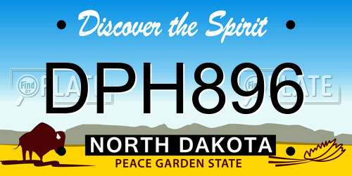 DPH896 North Dakota License Plate