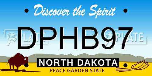 DPHB97 North Dakota License Plate