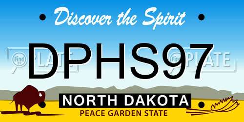 DPHS97 North Dakota License Plate