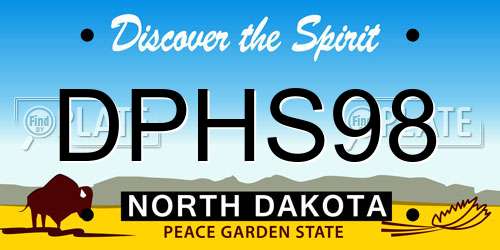 DPHS98 North Dakota License Plate
