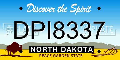 DPI8337 North Dakota License Plate
