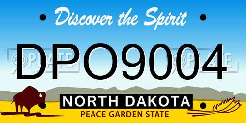 DPO9004 North Dakota License Plate