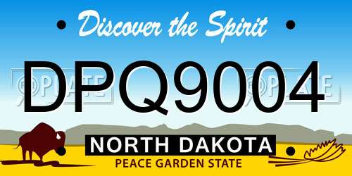 DPQ9004 North Dakota License Plate