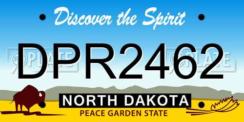 DPR2462 North Dakota License Plate