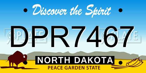 DPR7467 North Dakota License Plate