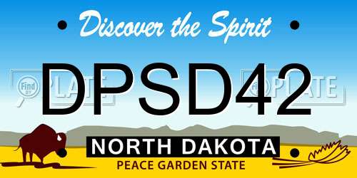 DPSD42 North Dakota License Plate