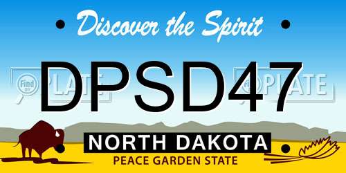 DPSD47 North Dakota License Plate