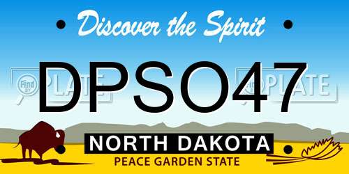 DPSO47 North Dakota License Plate